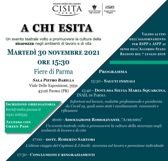 “A chi esita”, un evento teatrale sulla sicurezza